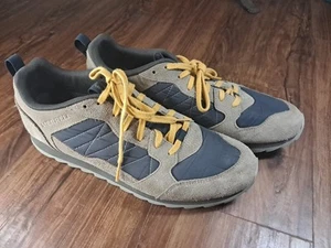 Merrell Men's 12 Running Shoe Alpine Training Sneaker Beige Blue Suede Lace Up - Picture 1 of 6