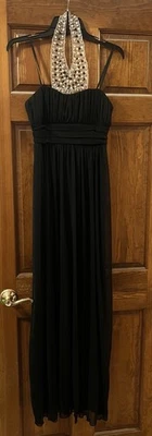 Juniors Size 3 Black Formal Dress With Beaded Neckline - Image 1 of 4