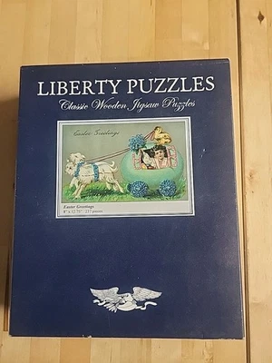 LIBERTY PUZZLES EASTER GREETINGS 235 Pieces Out Of 237 Made In USA ORIGINAL  - Image 1 of 4