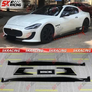 Forged/Carbon Fiber/Glossy Black FRP Side Skirts Fits Maserati GranTurismo 08-17 - Picture 1 of 23