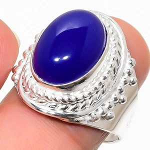 Blue Onyx Gemstone Handmade 925 Sterling Silver All Size Ring For Gift - Picture 1 of 1
