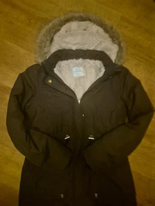 PRIMARK PARKA JACKE MIT KAPUZE UND KUNSTFELLBESATZ KUNSTFELL GEFÜTTERT 12-13 JAHRE - Bild 1 von 5