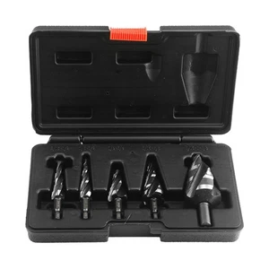 5* Step Drill Bit Set 4-Flute Taper Hole Expansion Cutter  1/8"-1/2", 3/16"-7/8" - Picture 1 of 17