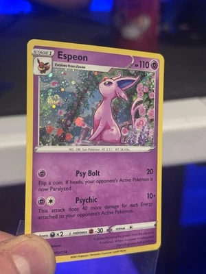 Pokemon TCG Espeon SWSH174 Sword & Shield Promo Cards Holo Huge Swirl!!! 6 Gala - Image 1 of 3