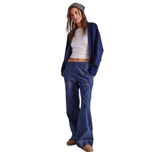 We The Free People luftige Pull on Jeans Drapey Boho Wide Leg Denim Sold Out XL - Bild 1 von 12