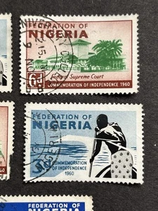 UOAS Federation Of Nigeria Stamp 1960 Franked Commemoration Independence - Picture 1 of 7