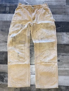 VTG Carhartt B01 Double-Knee Dungaree Carpenter Pants Distressed Actual 30x28 - Picture 1 of 18
