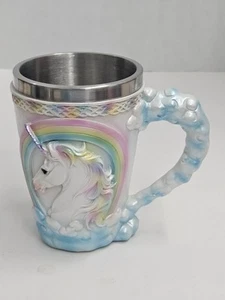 Ebros Sacred Rainbow Unicorn Mug 12oz Celtic Knots Rim Tankard Coffee Cup 5"H - Picture 1 of 9
