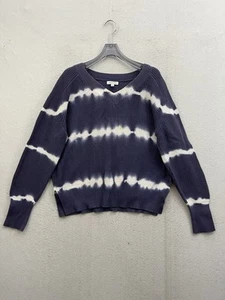 Johnny Was maglione donna blu medio e bianco tie dye boho nota contadina - Foto 1 di 11