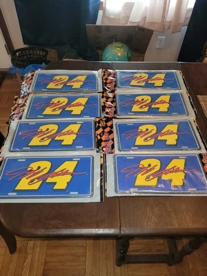 Lot Of 8 Jeff Gordon 1998 Blue/yellow/red Number 24 License Plate SIGNATURE - Image 1 of 4