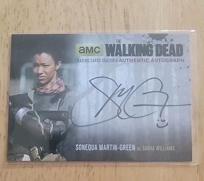WALKING DEAD SEASON 4 PART 2 S. MARTIN-GREEN/SASHA AUTOGRAPH CARD - Image 1 of 2