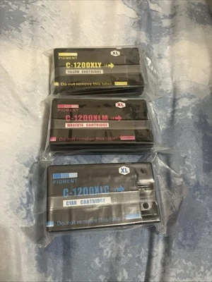 CMY C-1200 Ink Cartridges for Canon Maxify Cyan, Magenta, Yellow Replacement - Image 1 of 4
