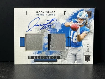 ISAAC TeSLAA 2025 Impeccable Elegance Rookie Helmet & Patch Auto /89 RC LIONS! - Image 1 of 2