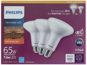 Philips 65W LED BR30 2700K 3PK - Picture 1 of 1