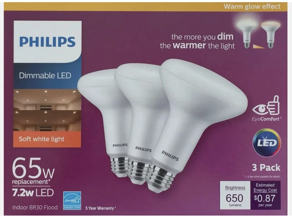 Philips 65W LED BR30 2700K 3PK - Image 1 of 1