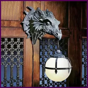 Lámpara Colgante LED Dinosaurio Linterna Estilo Industrial Resina Cabeza de Dragón Artesanía - Imagen 1 de 24