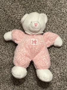 RUSS Baby Pink Plush Drowsy Bear Rattle Lovey VTG - Picture 1 of 6