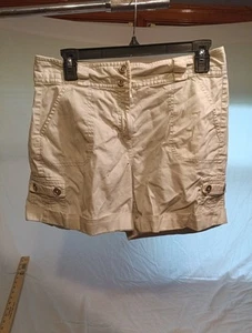 Rafaela Women's Mid Rise Cargo Shorts Beige 0867 - Picture 1 of 8