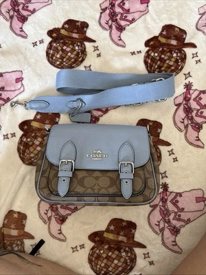 Coach Lucy Crossbody In Signature Canvas In Blue - Image 1 of 3