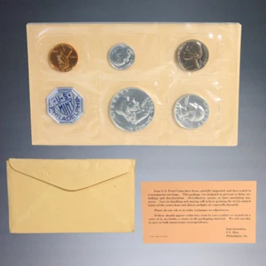 1962-P UNITED STATES MINT 5 COINS SILVER PROOF SET SEALED CELLO+ORIG ENVELOPE - Picture 1 of 5