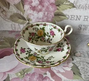 DE COLECCIÓN AYNSLEY BONE PORCELANA TAZA Y PLATILLO Set Rosas, Flores de Campo A4117 - Imagen 1 de 9