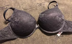 Damen Xhilaration T-Shirt Push Up BH Gr. 36D grau Spitze #1369 - Bild 1 von 12