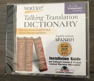 WordAce!Talking Translation Dictionary:Spanish PC CDROM transparent language NEW