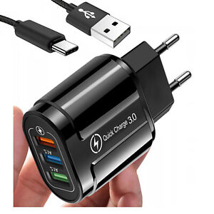 European Multi Port USB Wall Charger Adapter & Charging Cable For Samsung Phone
