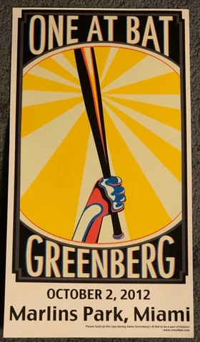 ONE AT BAT GREENBERG *OCTOBER 2, 2012* MARLINS PARK, MIAMI SGA Cover