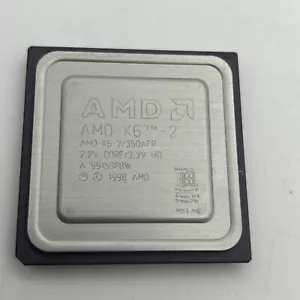 AMD K6-2 / 350AFR 350MHz 350 2.2v core / 3.3V Socket 7 CPU 1998 Vintage Rare - Picture 1 of 7