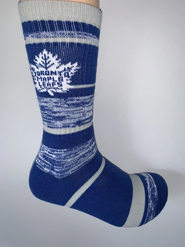 TORONTO MAPLE LEAFS NHL HOCKEY JERSEY LOGO RMC STRIPE CREW LENGTH SOCKS Cover