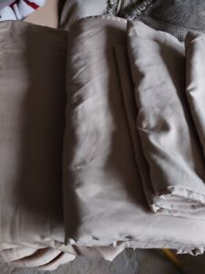 Shilucheng Deep Pocket King Size Sheet Set tan microfiber with 2 pillowcases.