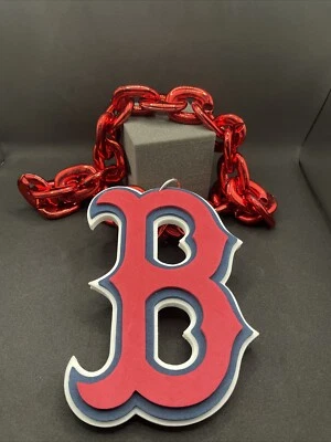 MLB BOSTON RED SOX Red Jumbo Big Fan Chain Necklace Foam Logo USA - Image 1 of 4