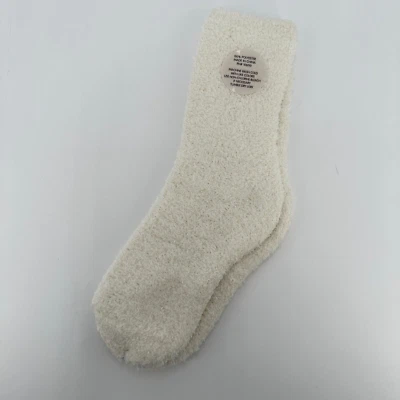 Softies Women's Fuzzy Marshmallow Socks Ivory OS Comfy Socks Lounge NEW - Image 1 of 3