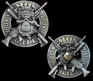 MONEDA DESAFÍO FUSILERO MOS 0311 MARINES DE EE. UU. VETERANO INFANTERÍA PIN UP PELOTÓN - Imagen 1 de 23