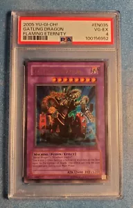 YU-GI-OH 2005! FET-FLAMING ETERNITY EN035 DRAGO GATLING VG/EX PSA 4 - Foto 1 di 2