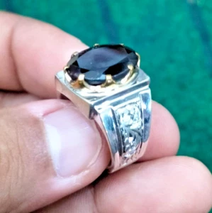 Red Garnet Stone Ring Birthstone Ring Antique Sterling 925 Silver Quality Ring - Picture 1 of 4