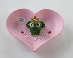 EE5 I'm yours FROG prince RING HOLDER pink heart Ganz Jewelry organizer - Picture 1 of 7