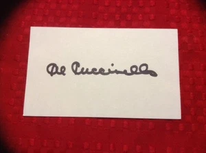 Tarjeta de índice autografiada 3x5 Al Cuccinello 1914-2004 autógrafo firmado - Imagen 1 de 1