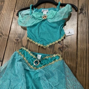Authentic Disney Parks Princess Jasmine NEW Child Size Med 7/8 Teal Aladdin - Picture 1 of 12