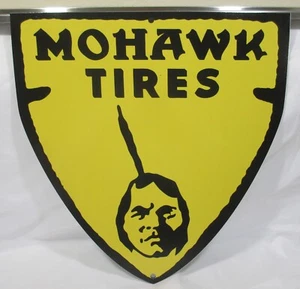 Mohawk Tires 12 3/4" x 12" Die cut Metal Sign - Picture 1 of 3