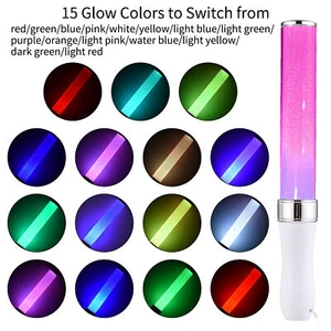 1PC LED Glow Stick with 15 Multicolor Manual Automatic Mode Battery Powered M3E2 - Picture 1 of 12