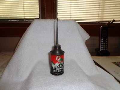 Lubricante para el hogar Texaco vintage 3 oz RARO vacío usado "The Texas Company" Foto 1 de 2