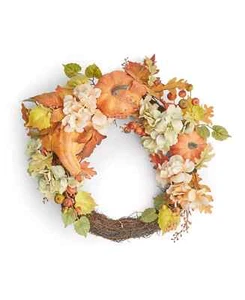 "Corona de cosecha asimétrica de calabaza y hojas MARTHA STEWART COLLECTION 20" - Imagen 1 de 1