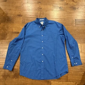 LL Bean Hombre Azul a Cuadros a Cuadros Arrugas Ajuste Ligero Mangas Largas Botones Camisa XL - Imagen 1 de 3