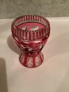 1850’s Biedermeier Czech Bohemian Cup: Clear and Amber 4.50” Lendl Estate - Picture 1 of 6