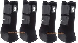 Classic Equine BLACK LEGACY2 SYSTEM Front & Hind Value 4 Pack Large L SMB Boots