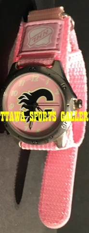 GAME TIME GLOW-IN-THE-DARK LICENSED NHL PINK YOUTH WATCH • CALGARY FLAMES (M19) Cover