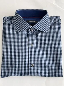 NEW BUGATCHI CASUAL SHIRT CLASSIC FIT SIZE M 100% COTTON BLUE PLAID (CO- 40) - Picture 1 of 5