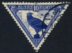 ICELAND 1930, SC #C3, VF Used Gyrfalcon Air Post cv $75.00 *Bay Stamps* - Picture 1 of 2